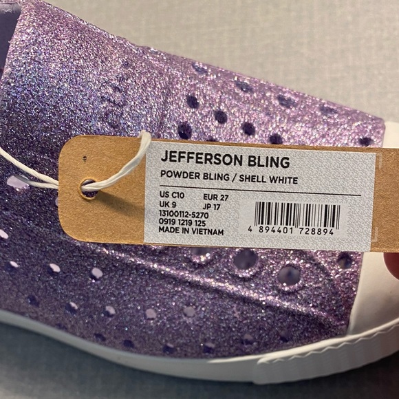 SOLD!!!  Native Jefferson Bling girls shoes. Size C10 - Picture 2 of 5